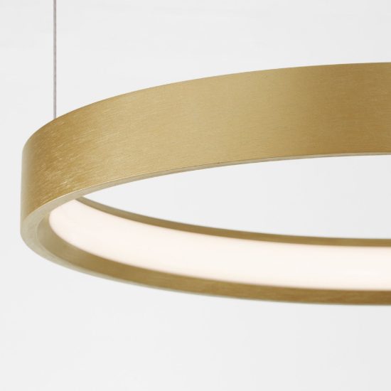 Lampadario a sospensione ad anello led 22w 3000k dimmerabile per ingresso oro spazzolato