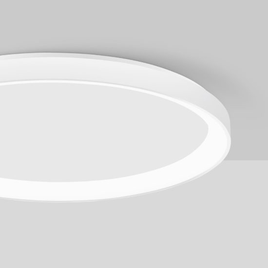 Plafoniera tonda ultrapiatta led 40w 2700k dimmerabile moderna bianca sabbiata