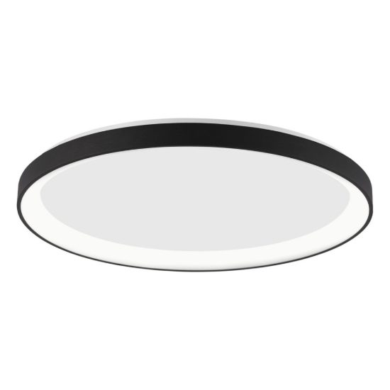 Plafoniera tonda ultrapiatta led 40w 2700k dimmerabile moderna nera sabbiata