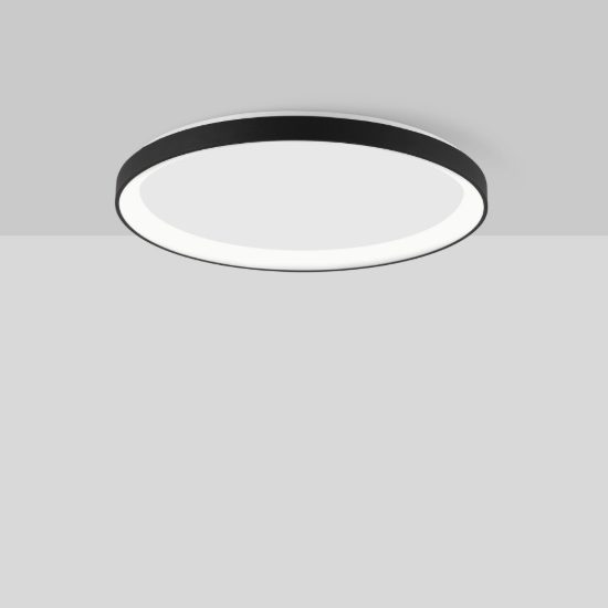 Plafoniera tonda ultrapiatta led 40w 2700k dimmerabile moderna nera sabbiata