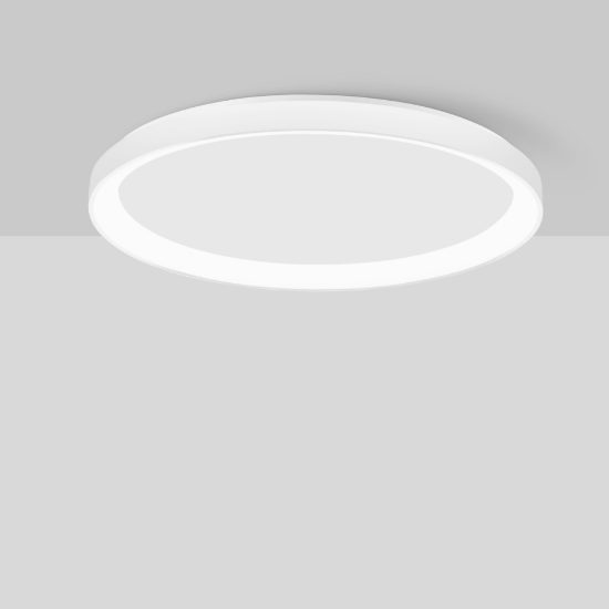 Plafoniera tonda ultrapiatta led 50w 2700k dimmerabile moderna bianca sabbiata