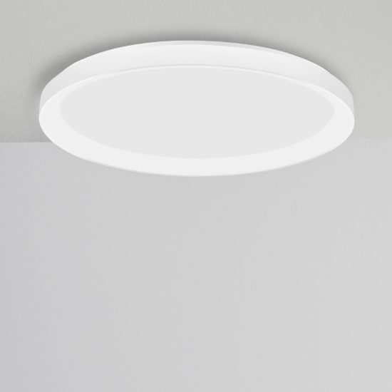 Plafoniera tonda ultrapiatta led 50w 2700k dimmerabile moderna bianca sabbiata