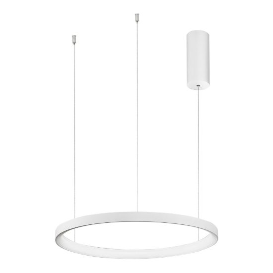 Lampadario a sospensione ad anello led 38w 2700k dimmerabile per soggiorno moderno bianco sabbiato