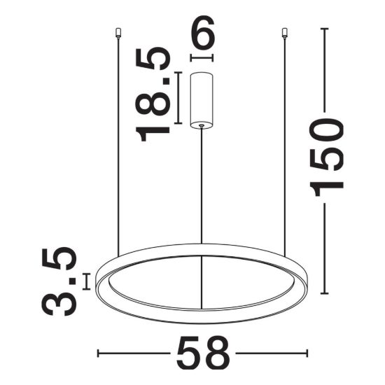 Lampadario a sospensione ad anello led 48w 2700k dimmerabile per soggiorno moderno nero sabbiato