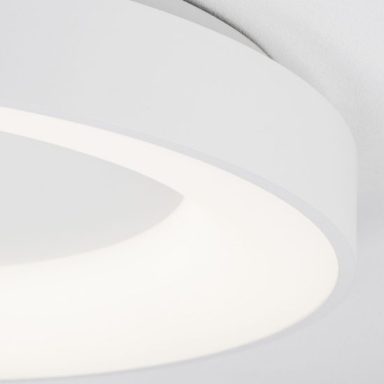 Plafoniera ad anello led 50w 4000k dimmerabile per camera da letto moderna bianca sabbiata