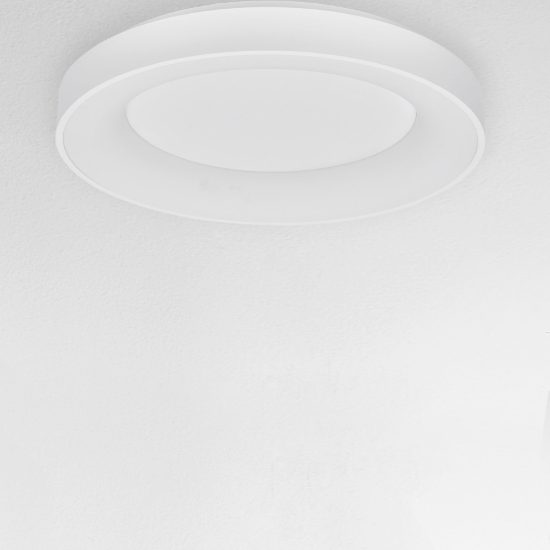 Plafoniera ad anello led 50w 4000k dimmerabile per camera da letto moderna bianca sabbiata
