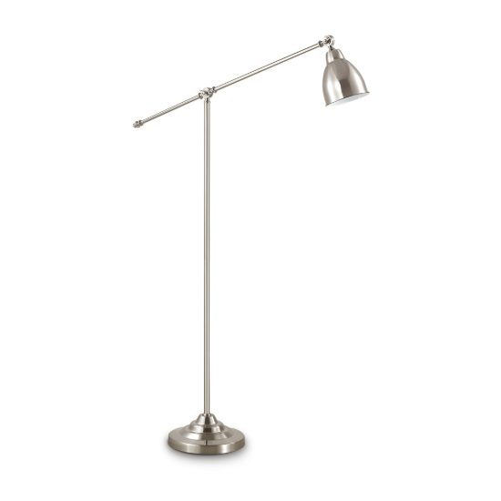 Ideal lux newton lampada da terra orientabile e27 150cm per soggiorno industriale nichel
