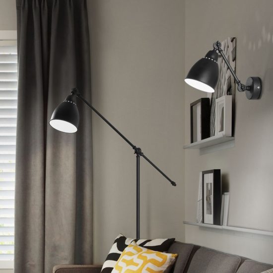 Ideal lux newton lampada da terra orientabile e27 150cm per soggiorno industriale nichel