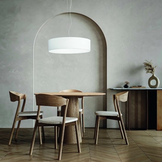 Ideal lux set up paralume cilindrico in tessuto 45x14cm tortora