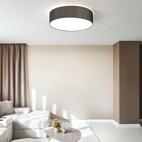 Ideal lux set up paralume cilindrico in tessuto 45x14cm tortora