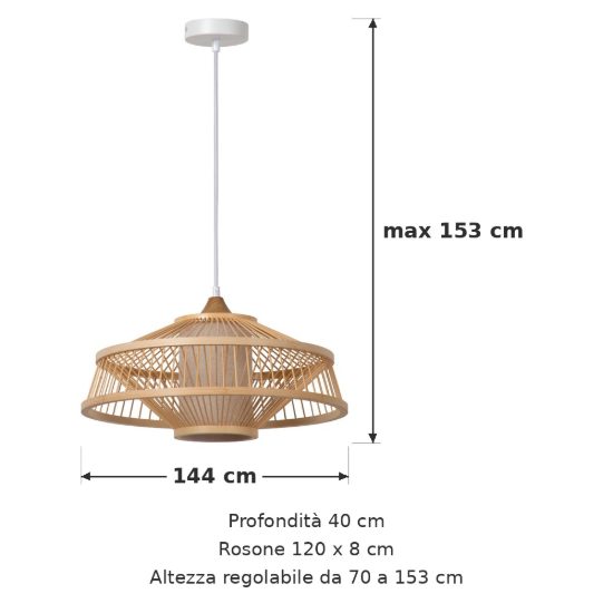 Lampadario a sospensione con 3 pendenti lineare per soggiorno moderno naturale bianco