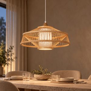 Lampadario a sospensione con 3 pendenti a grappolo per soggiorno moderno naturale bianco