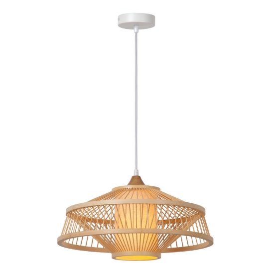 Lampadario a sospensione piccolo conico per soggiorno moderno naturale bianco