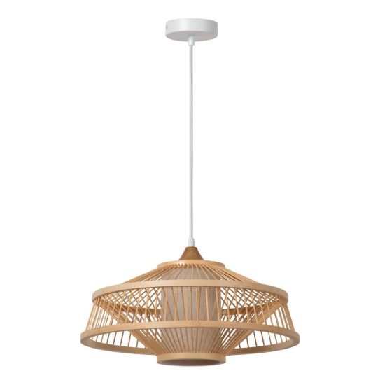 Lampadario a sospensione piccolo conico per soggiorno moderno naturale bianco