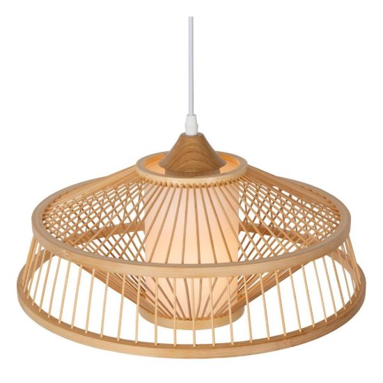 Lampadario a sospensione piccolo conico per soggiorno moderno naturale bianco