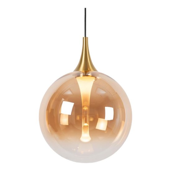 Lampadario con 5 pendenti lineare per sala da pranzo contemporaneo ambra nero led 20w 2700k
