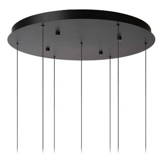 Lampadario con 7 pendenti a grappolo per sala da pranzo contemporaneo ambra nero led 42w 2700k