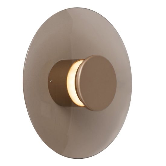 Applique rotonda per soggiorno contemporanea ambra champagne led 10w cct 2700k 3300k 4000k