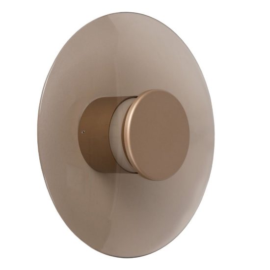 Applique rotonda per soggiorno contemporanea ambra champagne led 10w cct 2700k 3300k 4000k