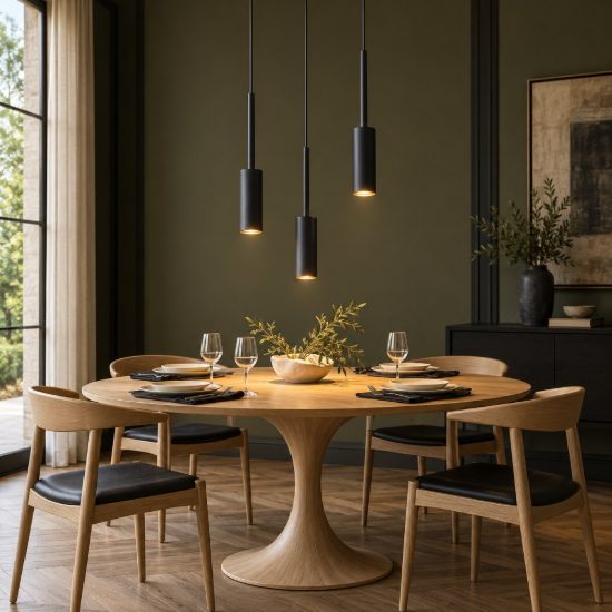 Lampadario a sospensione con 3 pendenti per sala da pranzo moderno nero led 21w 2700k