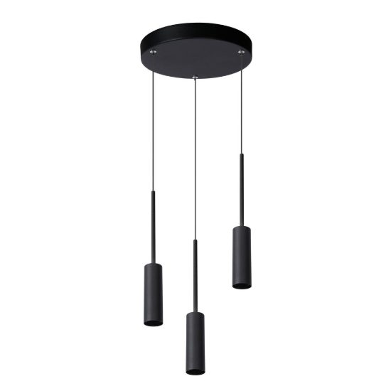 Lampadario a sospensione con 3 pendenti per sala da pranzo moderno nero led 21w 2700k