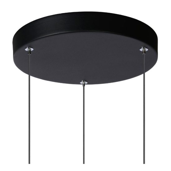 Lampadario a sospensione con 3 pendenti per sala da pranzo moderno nero led 21w 2700k