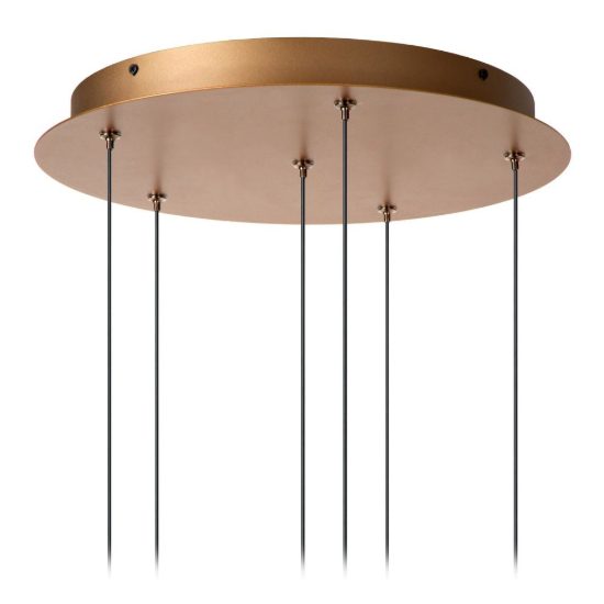 Lampadario con 6 pendenti a cascata per sala da pranzo bronzo led 36w cct 2700k 3300k 4000k