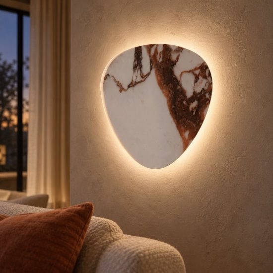 Applique triangolare per soggiorno moderna bianco nero led 6w 2700k
