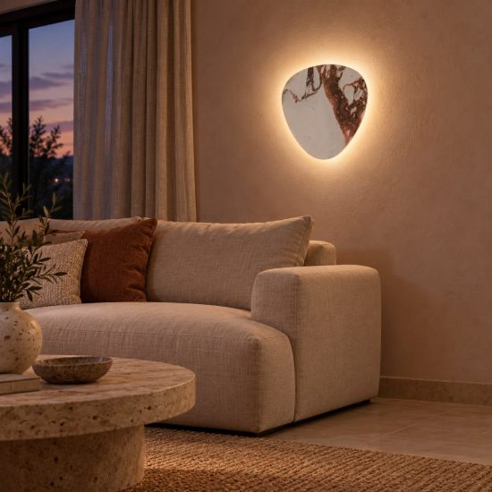 Applique triangolare per soggiorno moderna bianco nero led 6w 2700k