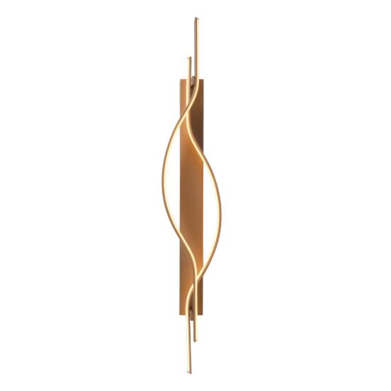 Applique a onda per soggiorno contemporanea champagne led 20w 2700k