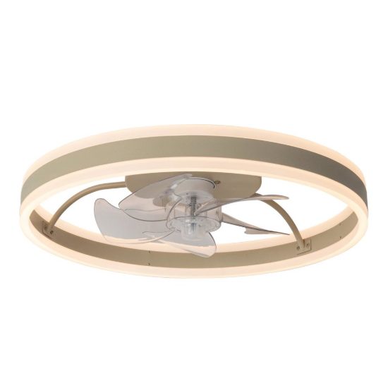 Ventilatore da soffitto con luce tortora led 36w cct 2200k 2700k 3000k con telecomando fino a 20 mq