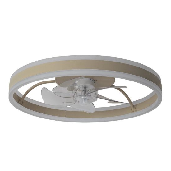 Ventilatore da soffitto con luce tortora led 36w cct 2200k 2700k 3000k con telecomando fino a 20 mq