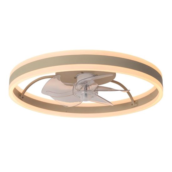 Ventilatore da soffitto con luce tortora led 36w cct 2200k 2700k 3000k con telecomando fino a 20 mq