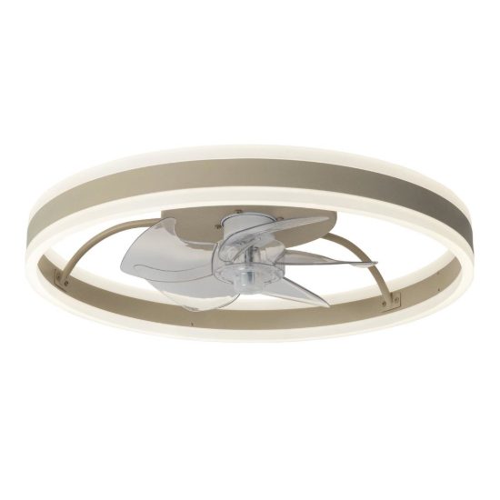 Ventilatore da soffitto con luce tortora led 36w cct 2200k 2700k 3000k con telecomando fino a 20 mq