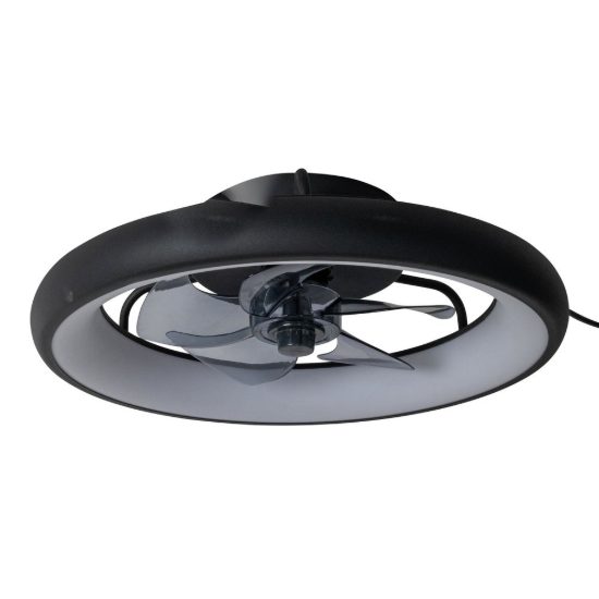 Ventilatore da soffitto con luce nero led 36w cct 2200k 2700k 3000k con telecomando fino a 20 mq