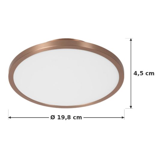 Plafoniera rotonda moderna champagne opalino led 15w cct 2700k 4000k smart