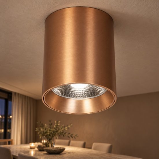 Faretto da soffitto per sala da pranzo moderno champagne led 15w cct 2700k 3300k 4000k