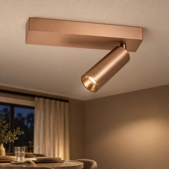 Faretto da soffitto per sala da pranzo orientabile champagne led 8w cct 2700k 4000k smart