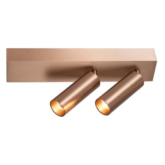 Plafoniera con 2 faretti orientabili moderna champagne led 16w cct 2700k 4000k smart