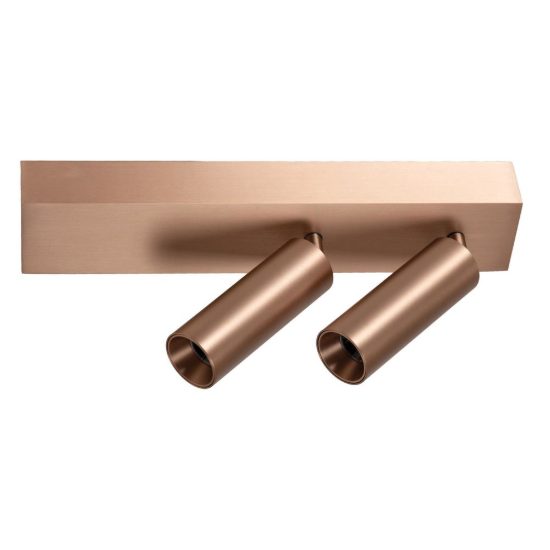 Plafoniera con 2 faretti orientabili moderna champagne led 16w cct 2700k 4000k smart