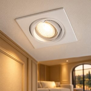 Faretto da incasso quadrato bianco opaco per controsoffitto