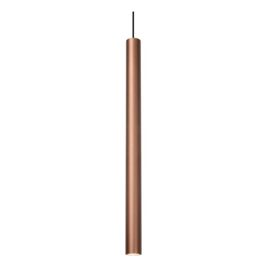Lampadario con 5 pendenti lineare per sala da pranzo rame fume led 20w cct 2200k 2700k 3300k