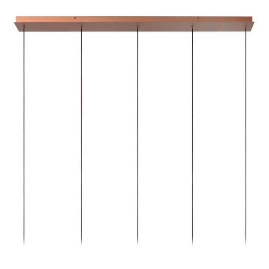 Lampadario con 5 pendenti lineare per sala da pranzo rame fume led 20w cct 2200k 2700k 3300k