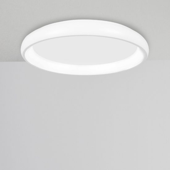 Plafoniera tonda led 32w 3000k dimmerabile per camera da letto moderna bianca sabbiata