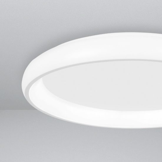 Plafoniera tonda led 32w 3000k dimmerabile per camera da letto moderna bianca sabbiata