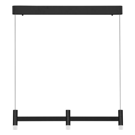 Lampadario a sospensione lineare a 3 luci led 12w 2700k dimmerabile per cucina nero sabbiato