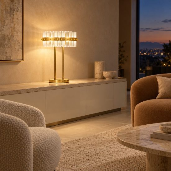 Lampada da tavolo led 23w 3500k per soggiorno classica oro platino