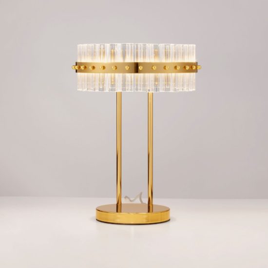 Lampada da tavolo led 23w 3500k per soggiorno classica oro platino