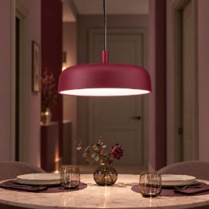 Lampadario a sospensione a disco led 27w 2700k dimmerabile per ingresso moderno bordeaux