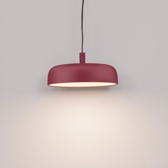 Lampadario a sospensione a disco led 27w 2700k dimmerabile per ingresso moderno bordeaux